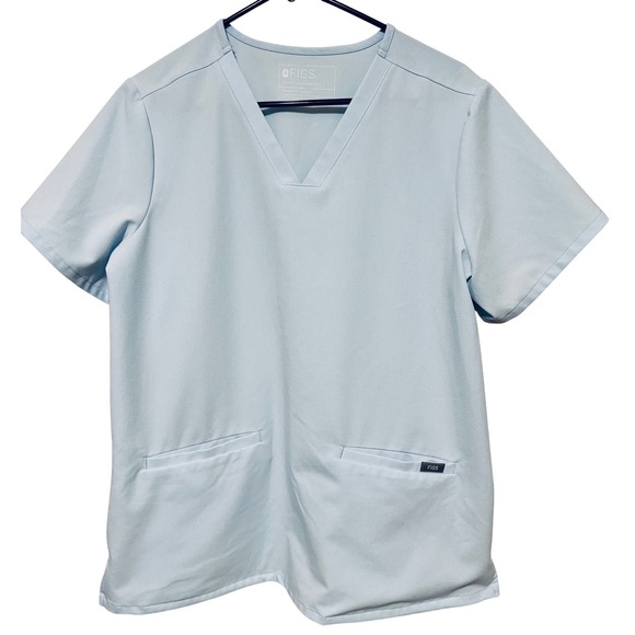 Figs Other - FIGS Casma Three Pocket Scrub Top Light Blue V-Neck Technical Collection Women L